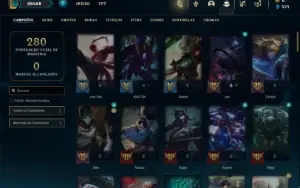 Conta bronze 1 com 90  Champs e 52 Skins + 4 Fragmentos