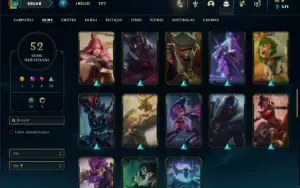 Conta bronze 1 com 90  Champs e 52 Skins + 4 Fragmentos