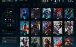 Unranked com TODOS os champs e 200 Skins ( TOP / ADC )