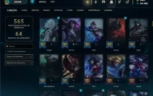 Unranked com TODOS os champs e 200 Skins ( TOP / ADC )