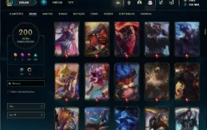 Unranked com TODOS os champs e 200 Skins ( TOP / ADC )