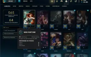 Unranked com TODOS os champs e 200 Skins ( TOP / ADC )