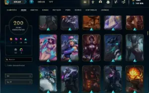 Unranked com TODOS os champs e 200 Skins ( TOP / ADC )