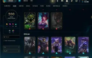 Unranked com TODOS os champs e 200 Skins ( TOP / ADC )