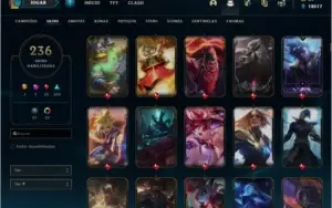 CONTA LOL - 236 SKINS - 18K DE ESSENCIAS