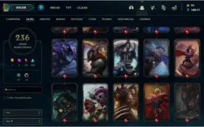 CONTA LOL - 236 SKINS - 18K DE ESSENCIAS