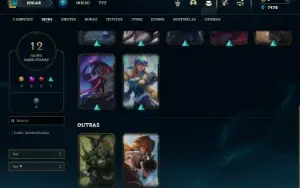 Diamante 4 e Diamante 2 (Flex) com 50 Champs e 12 Skins