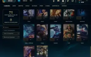 Diamante 4 e Diamante 2 (Flex) com 50 Champs e 12 Skins