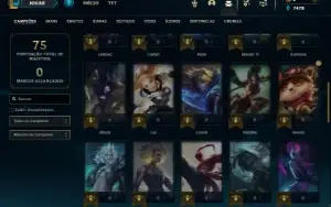 Diamante 4 e Diamante 2 (Flex) com 50 Champs e 12 Skins