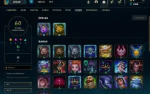 Diamante 4 e Diamante 2 (Flex) com 50 Champs e 12 Skins