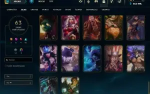 Esmeralda 4 com 70 Champs e 63 Skins ( MAIN ADC )
