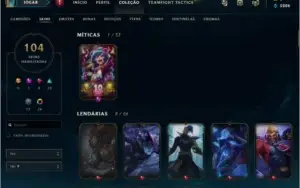 CONTA DO LOL [LVL 196, DIAMANTE, 104 SKINS]