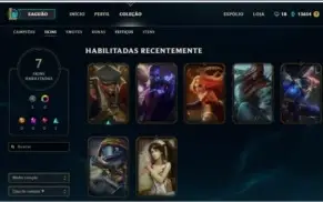 CONTA UNRAKED 13K DE ESSÊNCIA 31 CAMPEÕES SKINS LEGADO