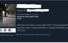 Conta steam avaliada em 1100 dólares