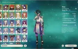 Xiao, Klee, Raiden c1 e Itto