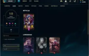 Conta ouro 4 com 10 skins e 41 champs