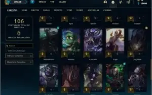 Conta ouro 4 com 10 skins e 41 champs