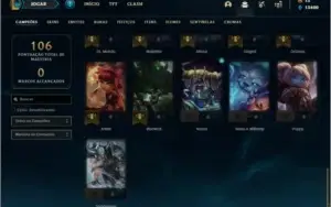 Conta ouro 4 com 10 skins e 41 champs