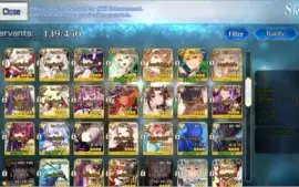 CONTA FATE GRAND ORDER NA LVL 140 12SSR + 26SR