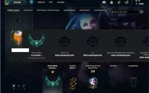 Conta Platina 1 com 23 Champs e 1 Skin + 16 Fragmentos