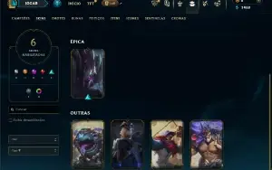 Unranked com 40 Champs e 6 Skins ( ex esmeralda )