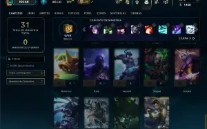 Unranked com 40 Champs e 6 Skins ( ex esmeralda )