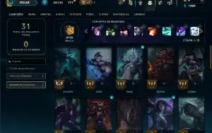 Unranked com 40 Champs e 6 Skins ( ex esmeralda )