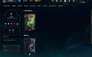 Unranked com 40 Champs e 6 Skins ( ex esmeralda )