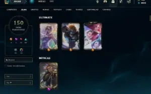 Conta prata 3 com 85 Champs e 150 Skins ( MAIN SUP / ADC )