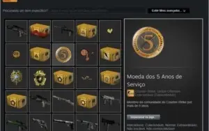 Conta Steam CSGO, Prime, medalhas 5 anos, 2020 e inventario