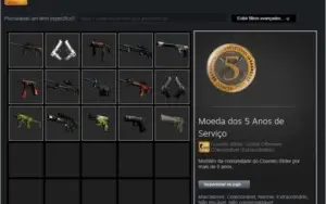 Conta Steam CSGO, Prime, medalhas 5 anos, 2020 e inventario