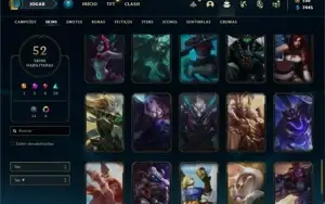 Conta bronze 2 com 120 Champs e 52 Skin (Mais de 1300 jogos)