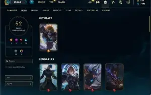 Conta bronze 2 com 120 Champs e 52 Skin (Mais de 1300 jogos)