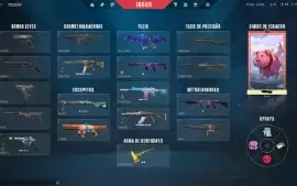 Valorant várias skins antigas, glitchpop e outras.