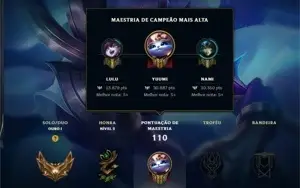 Conta OURO I main suporte com 67% de WR