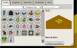 Conta Habbo com 2 páginas de Mobis(raros) e barra de ouro
