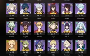 Conta Genshin Endgame 25 Personagens 5* + 12 Armas 5*