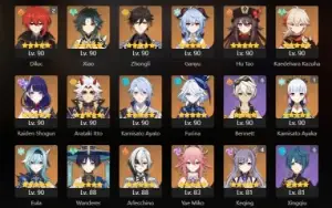 Conta Genshin Endgame 25 Personagens 5* + 12 Armas 5*