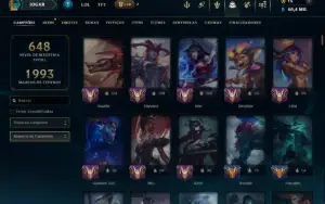 Platina 4 com TODOS os Champs e 294 Skins ( JG / TOP / MID )