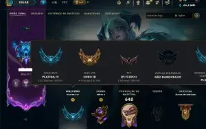 Platina 4 com TODOS os Champs e 294 Skins ( JG / TOP / MID )