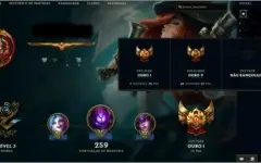 CONTA NÍVEL 66, ELO GOLD 1 ( S8 )