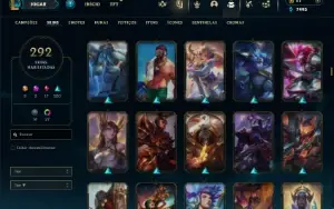 Ouro 2 com TODOS os champs e 292 Skins ( Nivel 533 )
