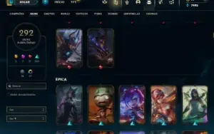 Ouro 2 com TODOS os champs e 292 Skins ( Nivel 533 )