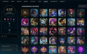 Conta de lol - Lvl 835 - Esmeralda Atual - 681 Skins !