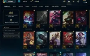 Conta diamante 4 barata com 1 skin e 29 champs