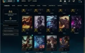 Conta diamante 4 barata com 1 skin e 29 champs