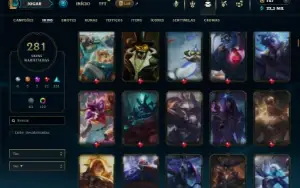 Ouro 3 com TODOS os champs e 281 Skins ( Nivel 740 )