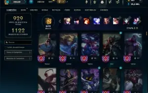 Ouro 3 com TODOS os champs e 281 Skins ( Nivel 740 )