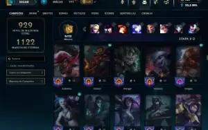 Ouro 3 com TODOS os champs e 281 Skins ( Nivel 740 )