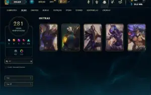 Ouro 3 com TODOS os champs e 281 Skins ( Nivel 740 )
